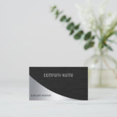 Carte de visite professionnelle argent noir (Debout devant)