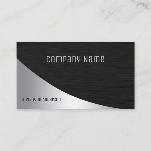 Carte de visite professionnelle argent noir (Devant)