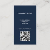 Carte de visite professionnelle avec code QR bleu  (Dos)
