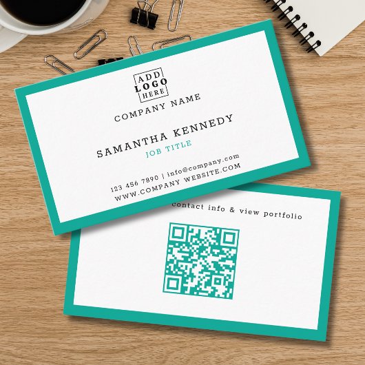 Carte de visite professionnelle avec code QR et bo