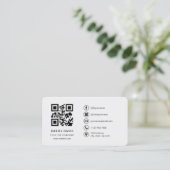 Carte de visite professionnelle avec code QR et lo (Debout devant)