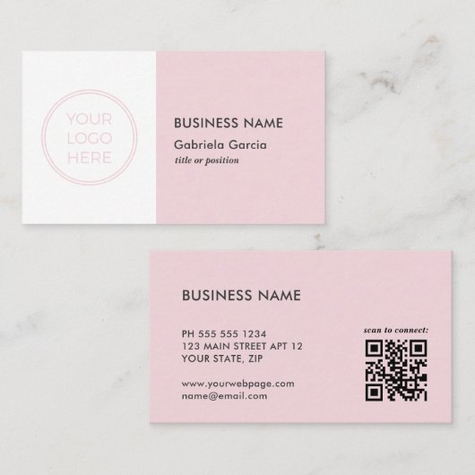 Carte de visite professionnelle avec code QR et lo (Devant / Derrière)