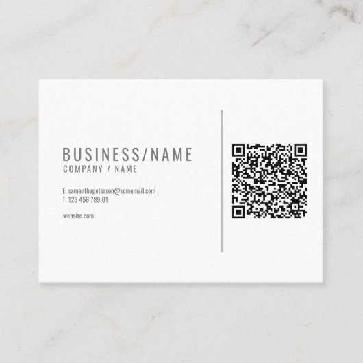 Carte de visite professionnelle avec code QR gris  (Devant)