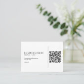 Carte de visite professionnelle avec code QR gris (Debout devant)