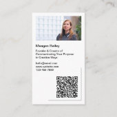 Carte de visite professionnelle avec code QR photo (Dos)
