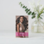 Carte de visite professionnelle avec dégradé rose  (Debout devant)