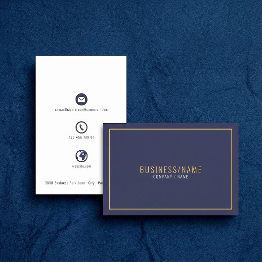 Carte de visite professionnelle avec icônes bleues