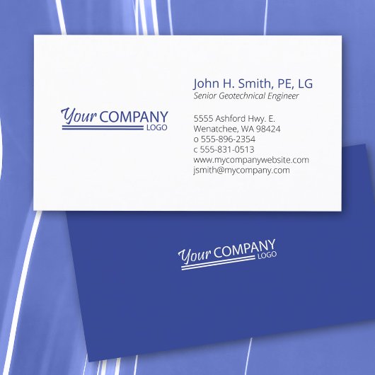 Carte de visite professionnelle avec logo bleu de