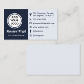 Carte de visite professionnelle avec logo bleu mar (Devant / Derrière)