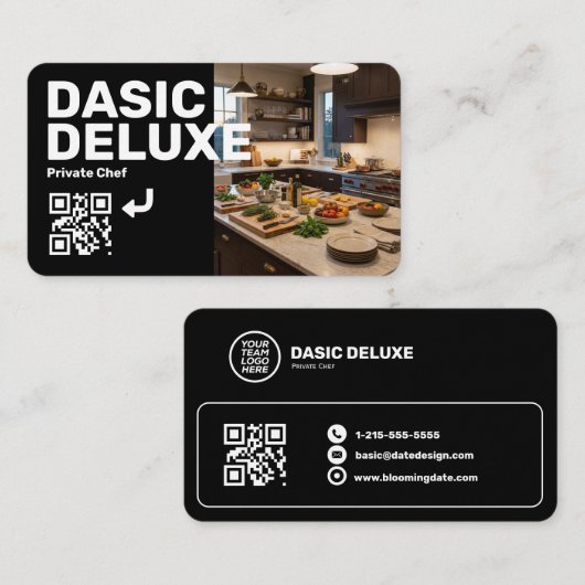 Carte de visite professionnelle avec logo et code (Devant / Derrière)