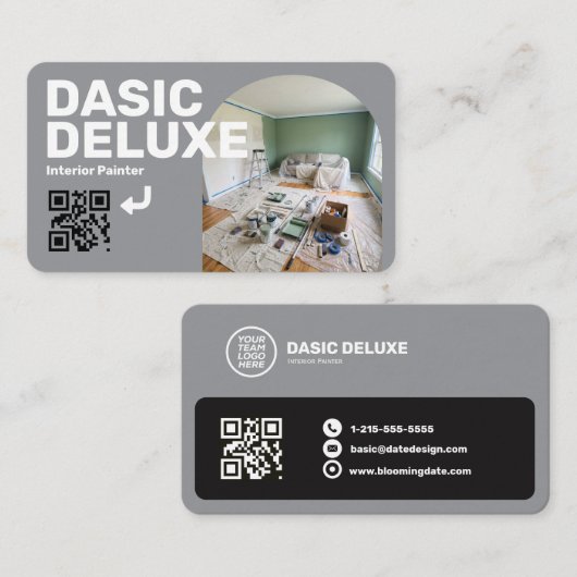Carte de visite professionnelle avec logo et code (Devant / Derrière)