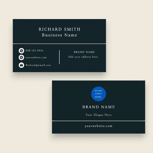 Carte de visite professionnelle avec logo minimali