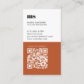Carte de visite professionnelle avec monogramme en (Dos)