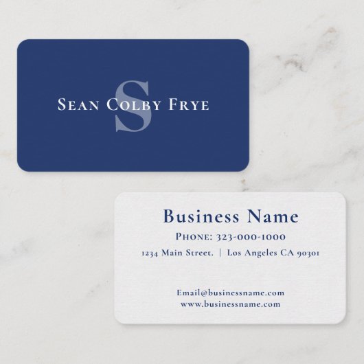 Carte de visite professionnelle avec monogramme in (Devant / Derrière)