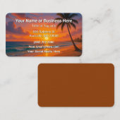 Carte de visite professionnelle avec palmiers et p (Devant / Derrière)