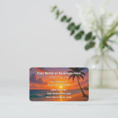 Carte de visite professionnelle avec palmiers et p (Debout devant)
