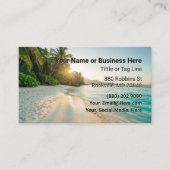Carte de visite professionnelle avec plage et palm (Devant)