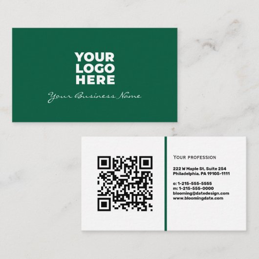 Carte de visite professionnelle avec QR Code & Log (Devant / Derrière)