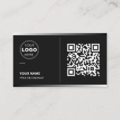 Carte de visite professionnelle avec QR Code noir  (Devant)