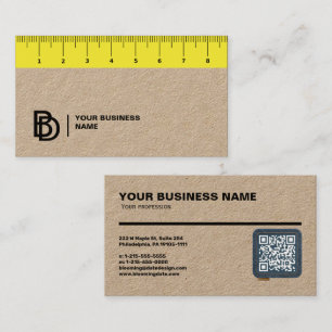 Carte de visite professionnelle avec règle (cm)