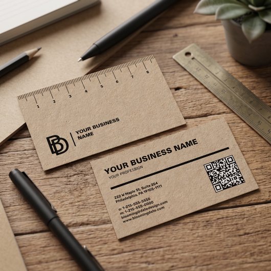 Carte de visite professionnelle avec règle (cm)