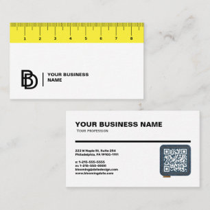 Carte de visite professionnelle avec règle (cm)