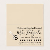 Carte de visite professionnelle beige avec dégradé (Extérieur déplié)