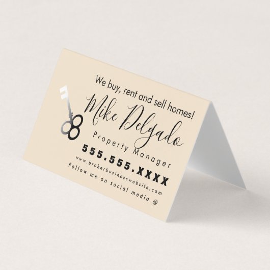 Carte de visite professionnelle beige avec dégradé (Devant)