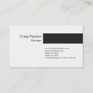 Carte de visite professionnelle blanche propre ave