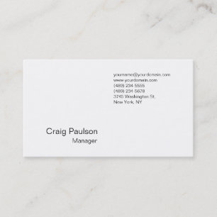 Carte de visite professionnelle blanche raffinée e