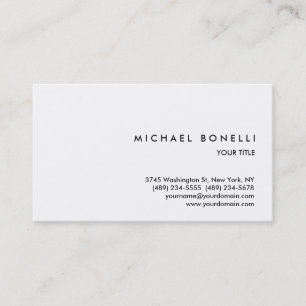 Carte de visite professionnelle blanche simple