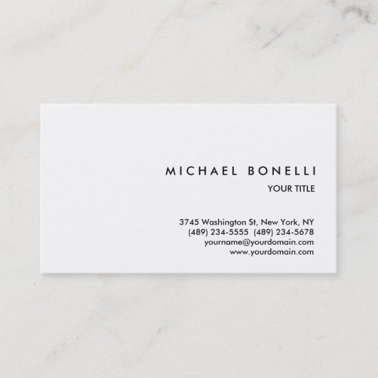 Carte de visite professionnelle blanche simple (Devant)