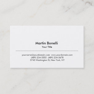 Carte de visite professionnelle blanche simple mod