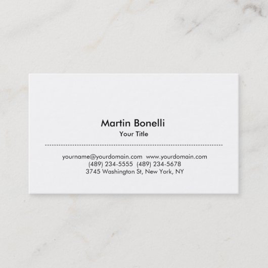 Carte de visite professionnelle blanche simple mod (Devant)