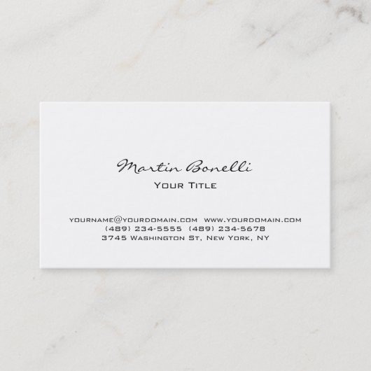 Carte de visite professionnelle blanche simple mod (Devant)