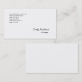 Carte de visite professionnelle blanche simple sop (Devant / Derrière)