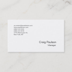 Carte de visite professionnelle blanche simple sop