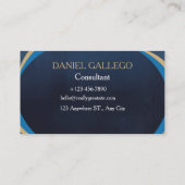 Carte de visite professionnelle bleu marine et or (Dos)