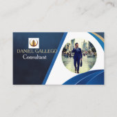 Carte de visite professionnelle bleu marine et or (Devant)