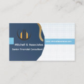 Carte de visite professionnelle bleu marine et or (Devant)