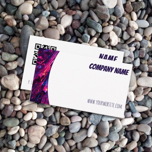 Carte de visite professionnelle bleu violet blanc 