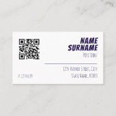 Carte de visite professionnelle bleu violet blanc  (Dos)