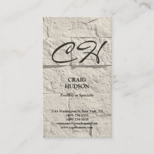 Carte de visite professionnelle brique grise monog