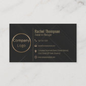 Carte de visite professionnelle Charbon foncé (Dos)