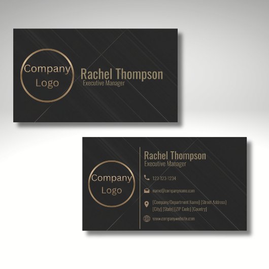 Carte de visite professionnelle Charbon foncé