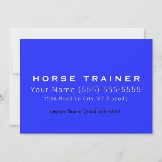 Carte de visite professionnelle Cheval Royal (Devant)