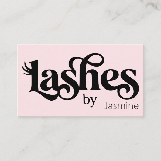 Carte de visite professionnelle chic rose blush La (Devant)