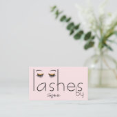 Carte de visite professionnelle chic rose blush po (Debout devant)
