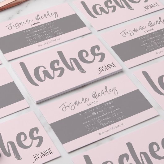 Carte de visite professionnelle chic rose blush po