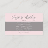 Carte de visite professionnelle chic rose blush po (Dos)